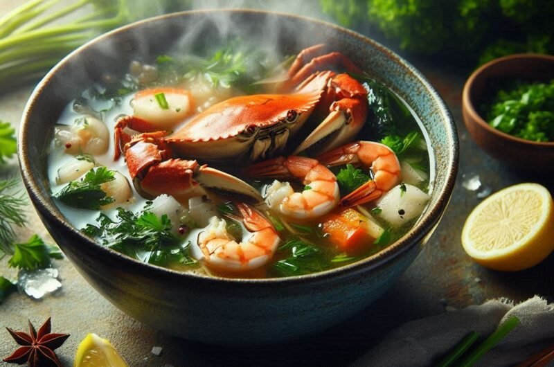 SOPA DE CANGREJO CON GAMBAS
