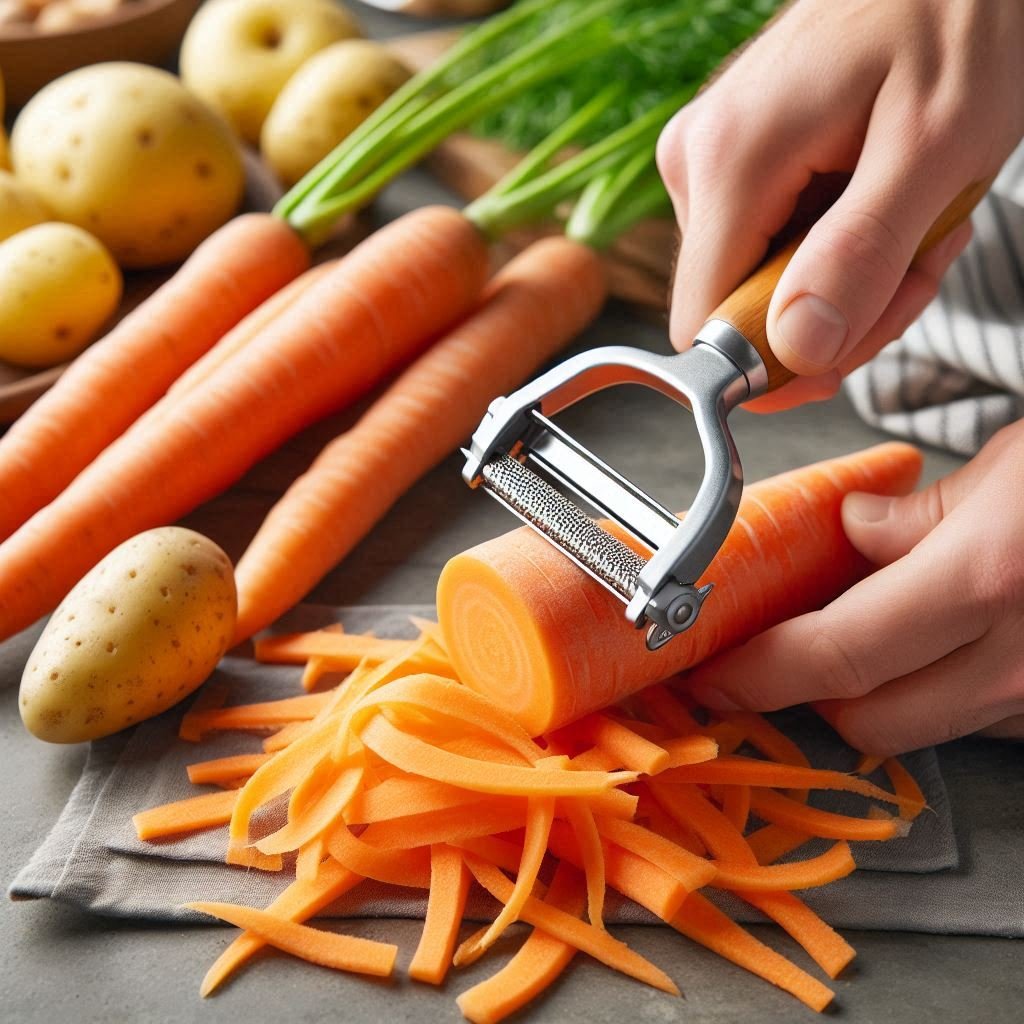 pelador de patatas usado para pelar zanahorias