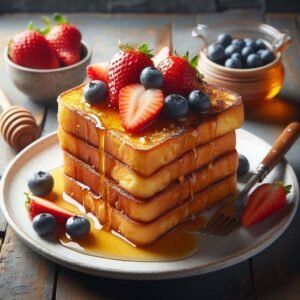 tostadas con miel y canela y frutas