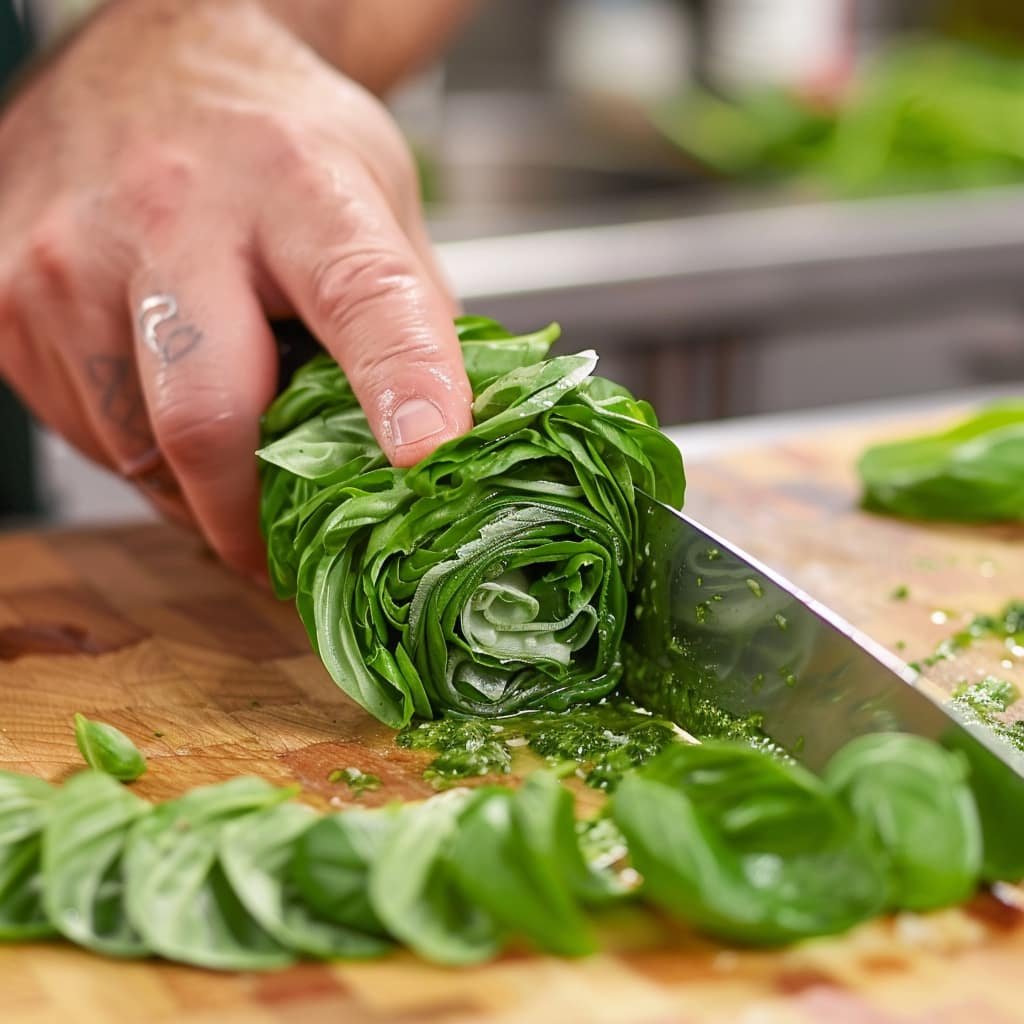 corte chifonade Técnicas de corte básicas