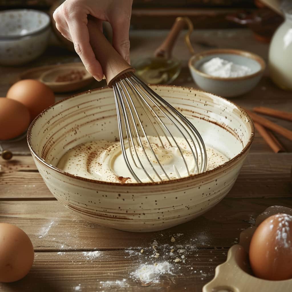 batidor de mano en un bowl