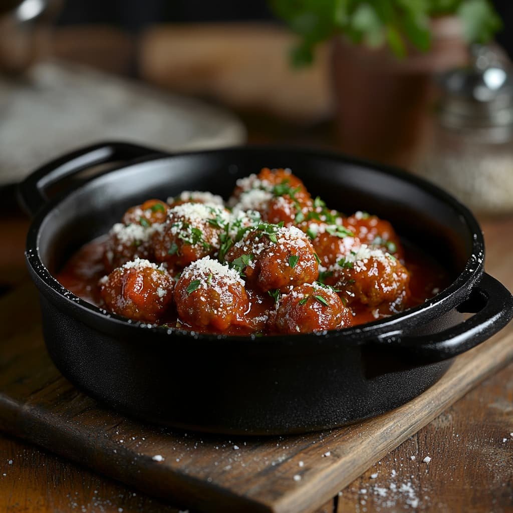 albondigas en olla de hierro fundido
