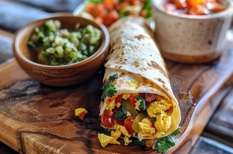 Burrito de Desayuno con Huevo y Vegetales