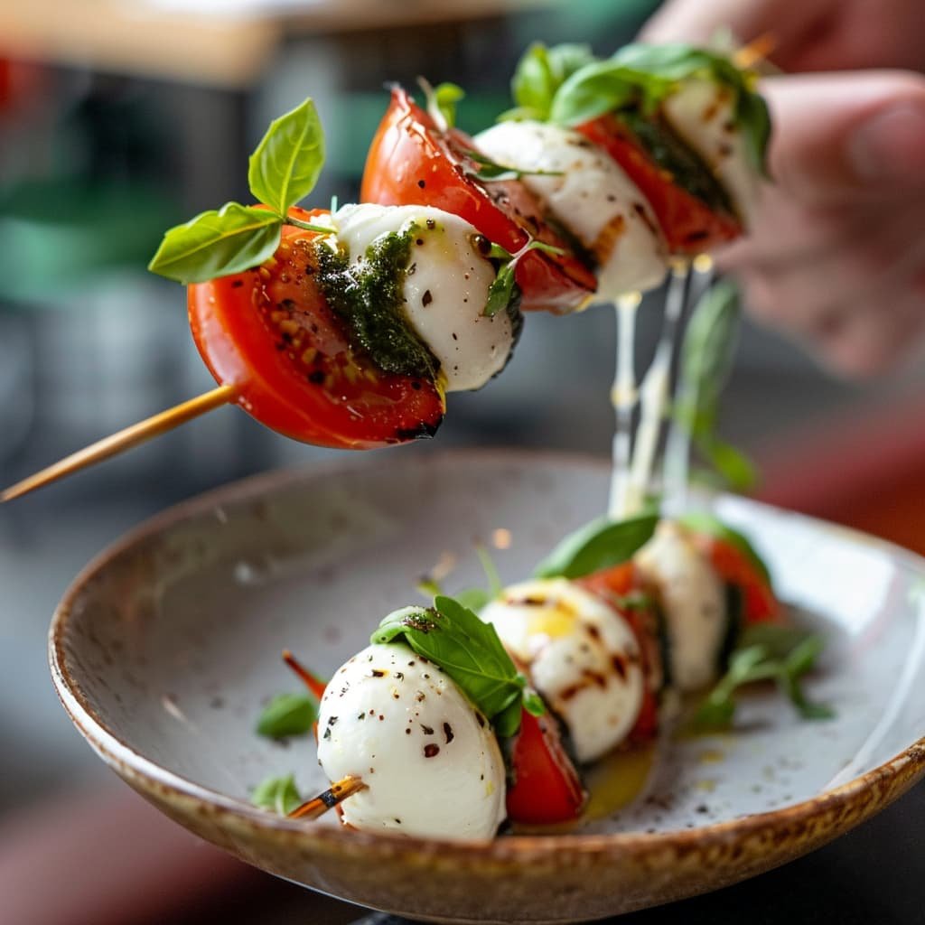 caprese en brochetas