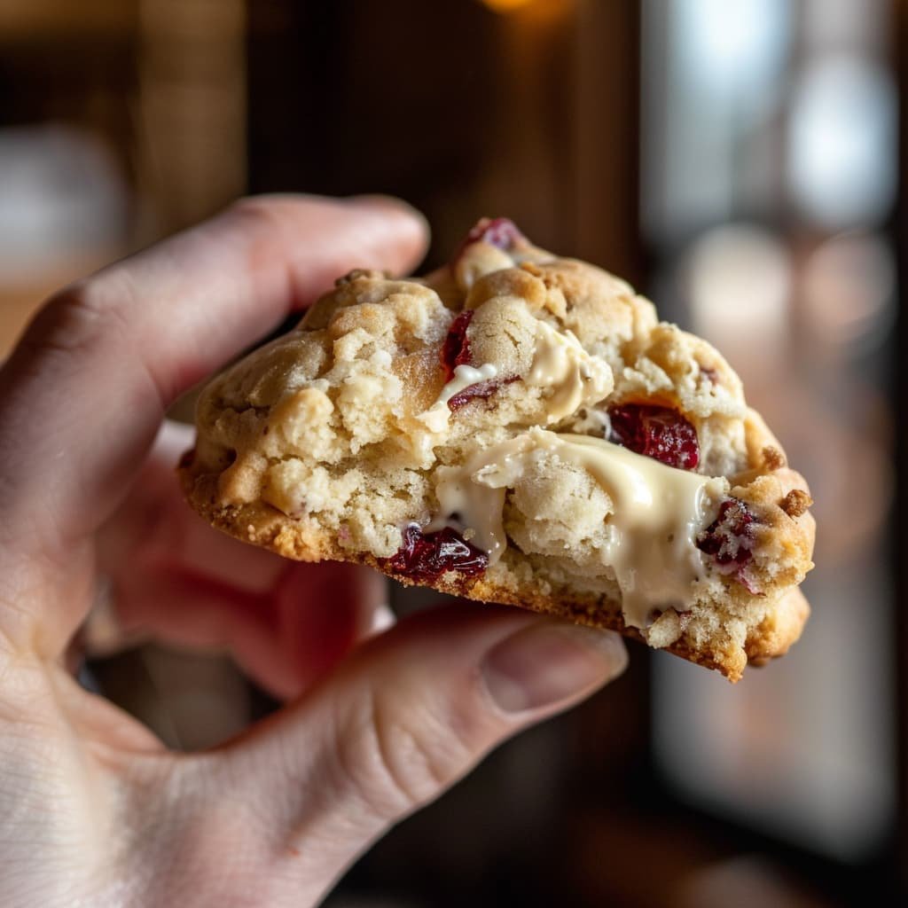 galletas de chocolate blanco y arándanos