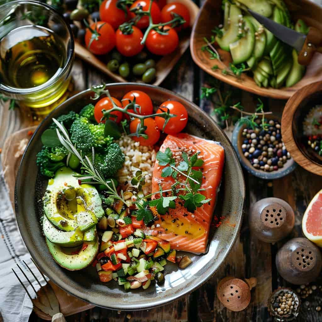 colesterol bueno en plato saludable