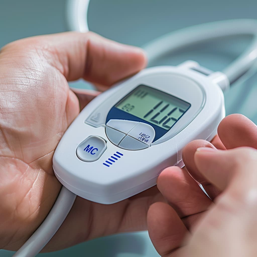 persona con diabetes midiéndose la glucosa