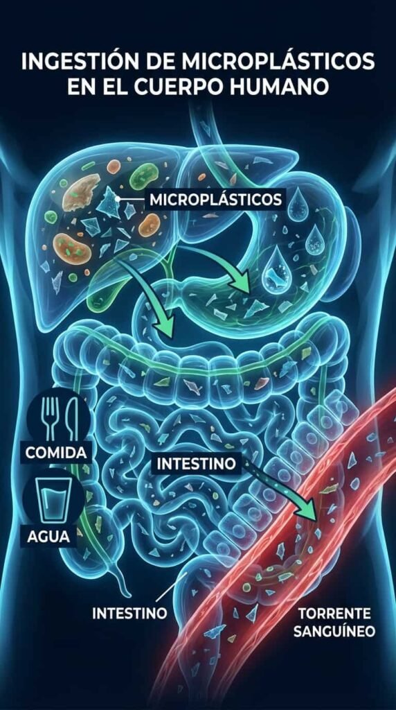 Microplasticos entrando al cuerpo a traves del agua